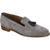 Men Gray Grey Tassel Suede Loafer Leathe - Zapatos clásicos - 