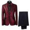 Mens 2 Piece Dinner Suits Shawl Collar 1 Button Red Dress Suit Smart Fit Tuxedo - Suits - $69.99 