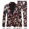 Mens 2 Piece Suit Notched Lapel Floral 1 Button Slim Fit Prom Tweed Suit - Marynarki - $75.99  ~ 65.27€
