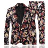 Mens 2 Piece Suit Notched Lapel Floral 1 Button Slim Fit Prom Tweed Suit - 西装 - $75.99  ~ ¥509.16