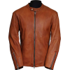 Mens Brown Racer Leather Jacket Outfit - Jacket - coats - $216.00  ~ £164.16