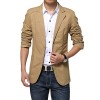 Mens Casual 2 Buttons Slim Fit Jacket Autumn Cotton Blazer Sport Coat - Shirts - $29.99 