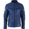Mens Casual Sheepskin Blue Leather Motorcycle Jacket - Jacket - coats - 214.00€  ~ £189.36