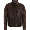 Mens Classic Collar Style Brown Sheepskin Leather Jacket - Jacken und Mäntel - 200.00€ 