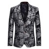 Men's Dress Floral Suit Notched Lapel Slim Fit Stylish Blazer Dress Suit - Camicie (corte) - $59.99  ~ 51.52€