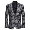 Men's Dress Floral Suit Notched Lapel Slim Fit Stylish Blazer Dress Suit - Camisas - $59.99  ~ 51.52€