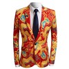 Men's Fashion Casual Print One Button Suit Jacket Blazer - 半袖シャツ・ブラウス - $66.99  ~ ¥7,540