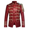 Mens Party Coats Slim Fit Sequin Blazer Single Breasted Prom Vintage Suit Jacket - Camisa - curtas - $40.99  ~ 35.21€
