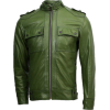 Mens Racer Green Moto Leather Jacket - Jakne in plašči - $236.00  ~ 202.70€