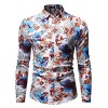 Men's Shirt Stylish Slim Fit Button Down Long Sleeve Floral Shirt - 半袖シャツ・ブラウス - $24.97  ~ ¥2,810
