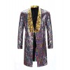 Men's Slim Fit Suit Jacket Shiny Sequin Party Wedding Performance Blazer - Srajce - kratke - $75.99  ~ 65.27€