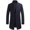 Mens Stylish Woolen Overcoat Slim Fit Mid Long Stand Collar Warm Trench Coat - Outerwear - $59.99  ~ ¥6,752