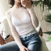 Mesh perspective lace bottoming shirt T- - Camisas - $25.99  ~ 22.32€