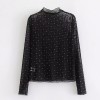 Mesh perspective lace bottoming shirt - Koszule - krótkie - $25.99  ~ 22.32€