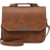 Metal Detail Flap PU Shoulder Bag - Borsette - 