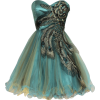 Metallic Peacock Embroidered Holiday Party Prom Dress Junior Plus Size Turquoise - sukienki - $169.99  ~ 146.00€