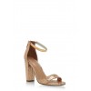 Metallic Ankle Strap Mid Heel Sandals - Sandalen - $24.99  ~ 21.46€