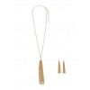 Metallic Chain Tassel Necklace with Matching Earrings - 耳环 - $5.99  ~ ¥40.14