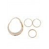 Metallic Rhinestone Collar Necklace with Bracelets and Hoop Earrings - Bracelets - $7.99 