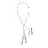 Metallic Rope Tassel Necklace and Earrings - Aretes - $5.99  ~ 5.14€
