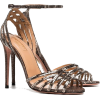 Metallic Studio  Sequin Leather Sandals - Sandały - 