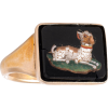 Micromosaic Dog Ring Italy late 19th cen - Pierścionki - 