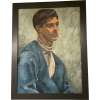 MidCentury Portrait of a Man OilPainting - Illustrazioni - 