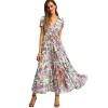 Milumia Women's Button Up Split Floral Print Flowy Party Maxi Dress - Dresses - $28.99 