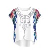 Milumia Women's Boho Print Batwing Sleeve Top High Low Chiffon Blouse - Koszule - krótkie - $11.99  ~ 10.30€