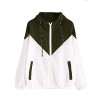 Milumia Women's Color Block Drawstring Hooded Zip up Sports Jacket Windproof Windbreaker - Outerwear - $19.99 