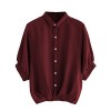 Milumia Women's Lantern Sleeve Pleated Detail Button Down Blouse Shirt - 半袖衫/女式衬衫 - $12.99  ~ ¥87.04