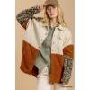 Mineral wash color block mixed print jacket - Jaquetas e casacos - $72.60  ~ 62.36€
