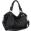 Mini Bows Accent Daybag Zipped Top Double Handle Soft Shopper Hobo Office Tote Satchel Handbag Shoulder Bag Purse Black - Hand bag - $33.50 