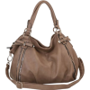 Mini Bows Accent Daybag Zipped Top Double Handle Soft Shopper Hobo Office Tote Satchel Handbag Shoulder Bag Purse Taupe - Torbice - $33.50  ~ 28.77€