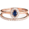Mini Diana Ring Oval Gemston Halo Diamon - 戒指 - 