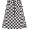 Mini Skirt Black White Checkerboard - スカート - 