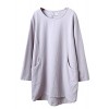 Minibee Women's Cotton Linen 4/5 Sleeve Tunic/Top Tees - Dresses - $22.99 