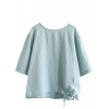 Minibee Women's Cotton Linen Blouse Loose Tunics Tops Shirt - チュニック - $19.99  ~ ¥2,250