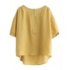 Minibee Women's Hi-low Tunics Blouse Loose Linen Shirt Tops - チュニック - $72.50  ~ ¥8,160