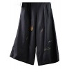 Minibee Women's Linen Cropped Pants Half Elastic Waist Straight Trousers - Брюки - длинные - $24.99  ~ 21.46€