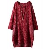 Minibee Women's Long Sleeve Hi-Low Pullover Jacquard Ethnic Style Tunic Tops - Koszule - krótkie - $35.00  ~ 30.06€