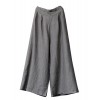 Minibee Women's Loose Cotton Wide Leg Pants Solid Color Linen Trousers - Hlače - duge - $87.50  ~ 555,85kn