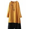 Minibee Women's Solid Color Linen Shirts Chinese Frog Button Tops Blouse Tunic Fit US XS-L - Camisas - $29.99  ~ 25.76€