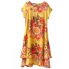 Minibee Women's Summer Floral Print Double Layer Short Sleeve Shirt Dress Swing Tunic Fit US 0-12 - ワンピース・ドレス - $59.99  ~ ¥6,752