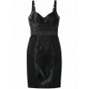 Mini black satin dress - Dresses - 