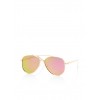 Mirrored Metallic Aviator Sunglasses - Sunglasses - $5.99  ~ £4.55