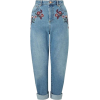 Miss Selfridge Embroidered MOM Jeans - Jeans - 