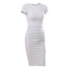 Missufe Women's Ruched Casual Sundress Midi Bodycon Sheath Dress - Dresses - $19.99 