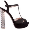 Miu Miu Black Embellished Heels - Sandalias - 