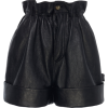 Miu Miu Pleated Leather Shorts - 短裤 - 